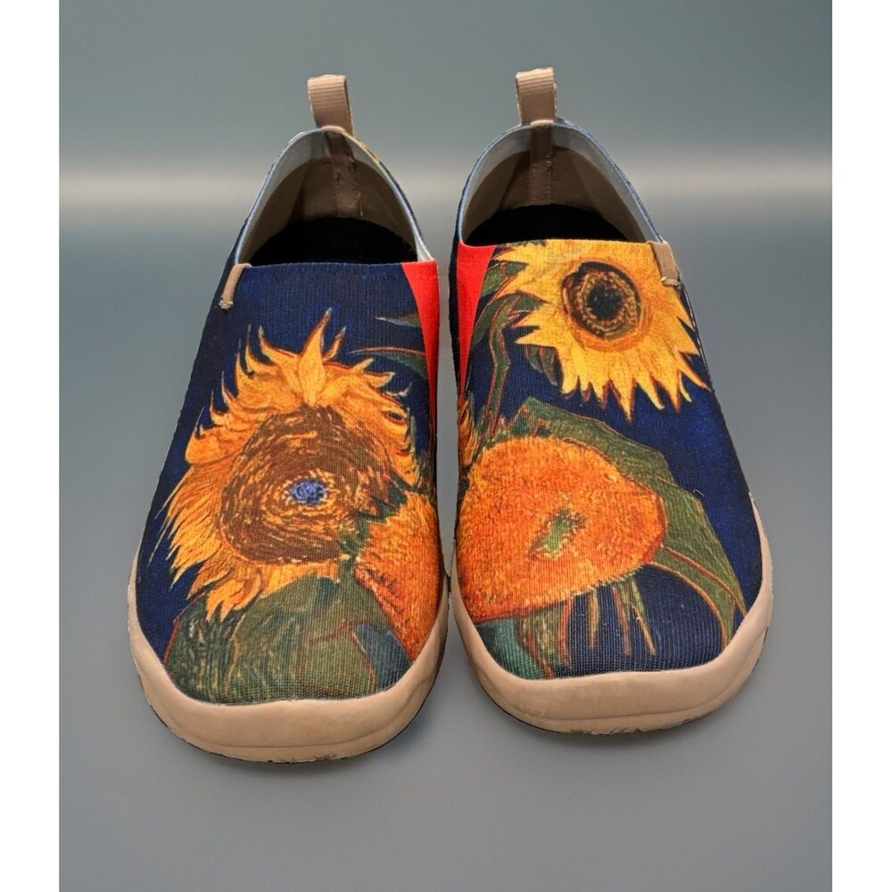UIN Slippers Men's Canvas Sunflower Art Walking Shoes Slip-On Loafer Sz 11